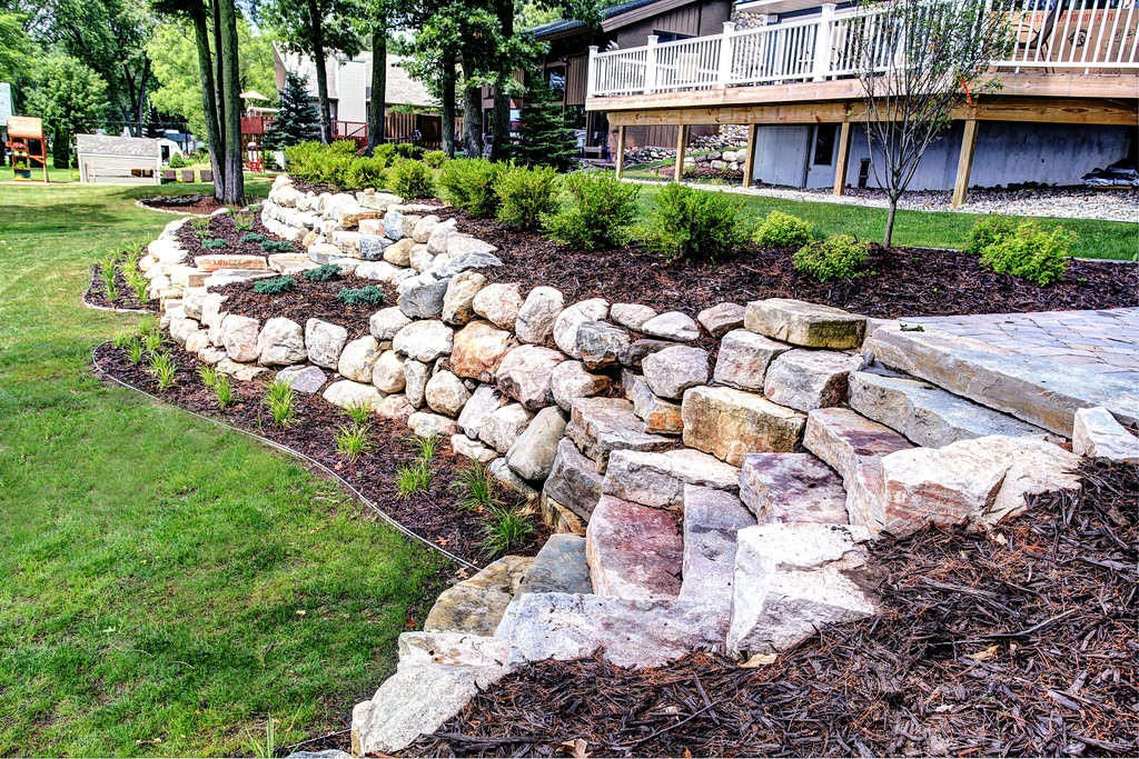 Boulder Retaining Wall Builders and Landscapers in Grand Rapids MI